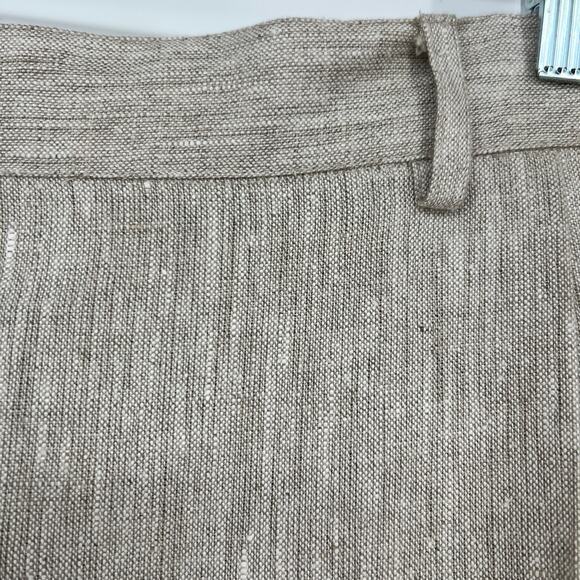 Vtg British Khaki by Robert Lighton 100% Linen Skirt Maxi Sz 10 Tan Faux Wrap - Picture 4 of 8